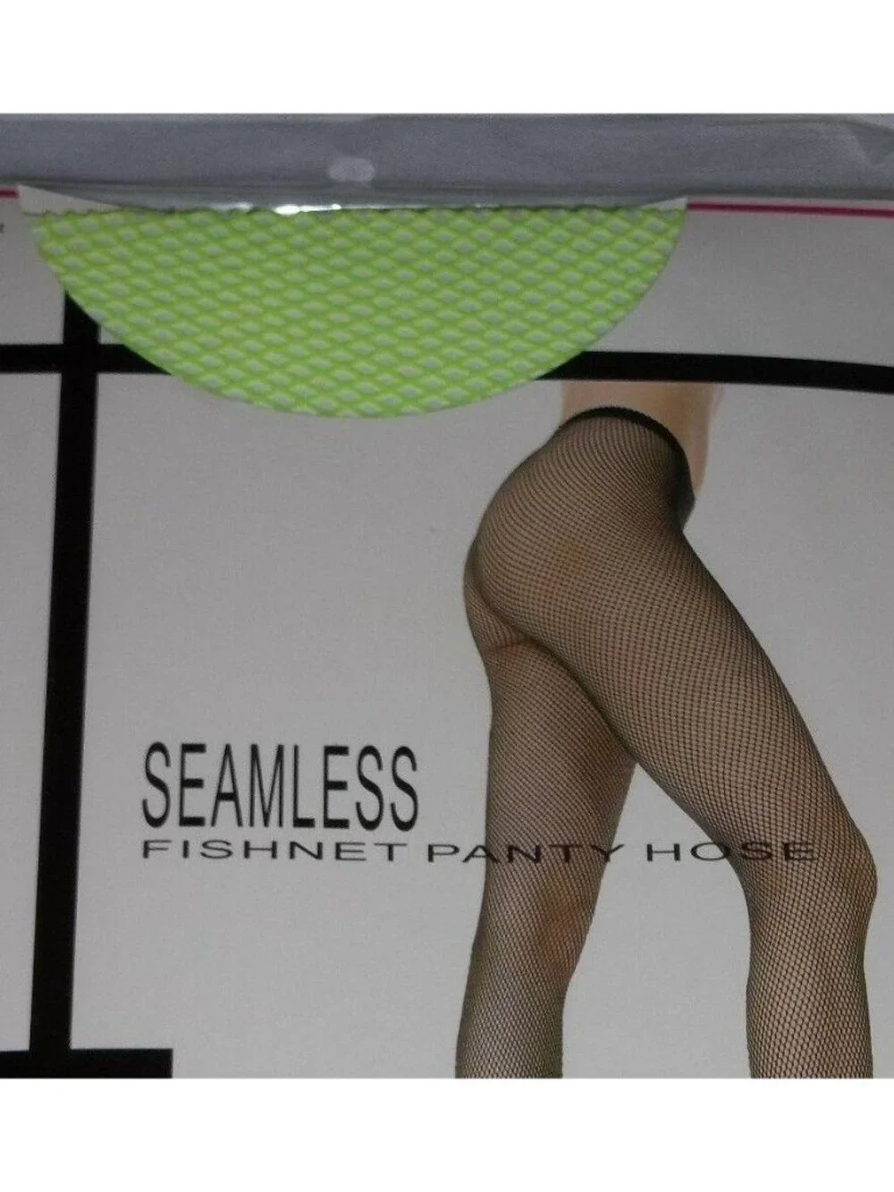 Halloween Costume Adult Womans Lime Green Neon Fishnet Nylons Pantyhose One Size